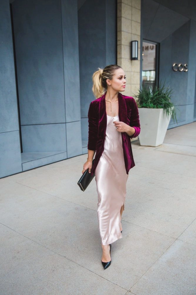 Burgundy Velvet Blazer