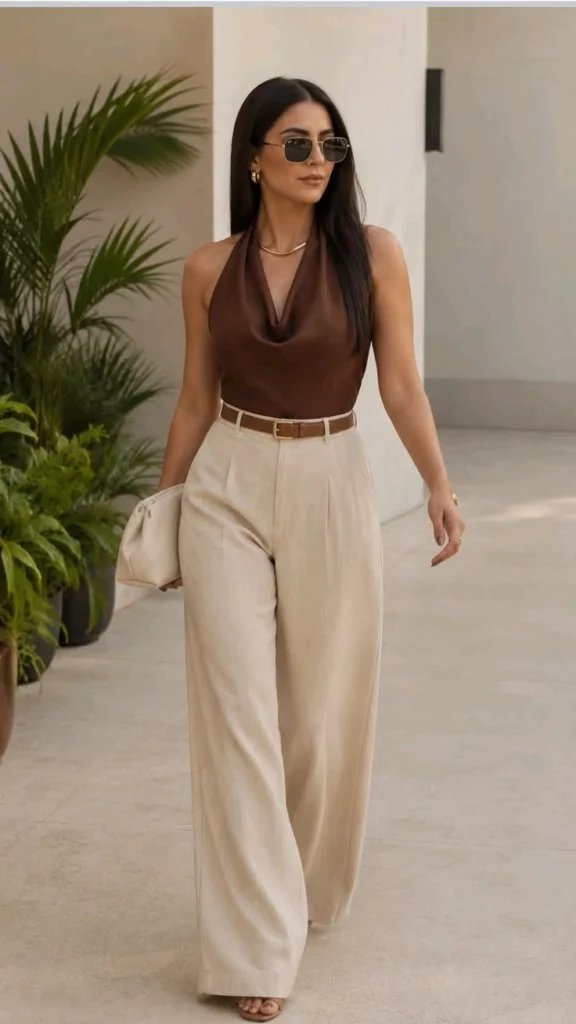 Pleated Wide-Leg Trousers