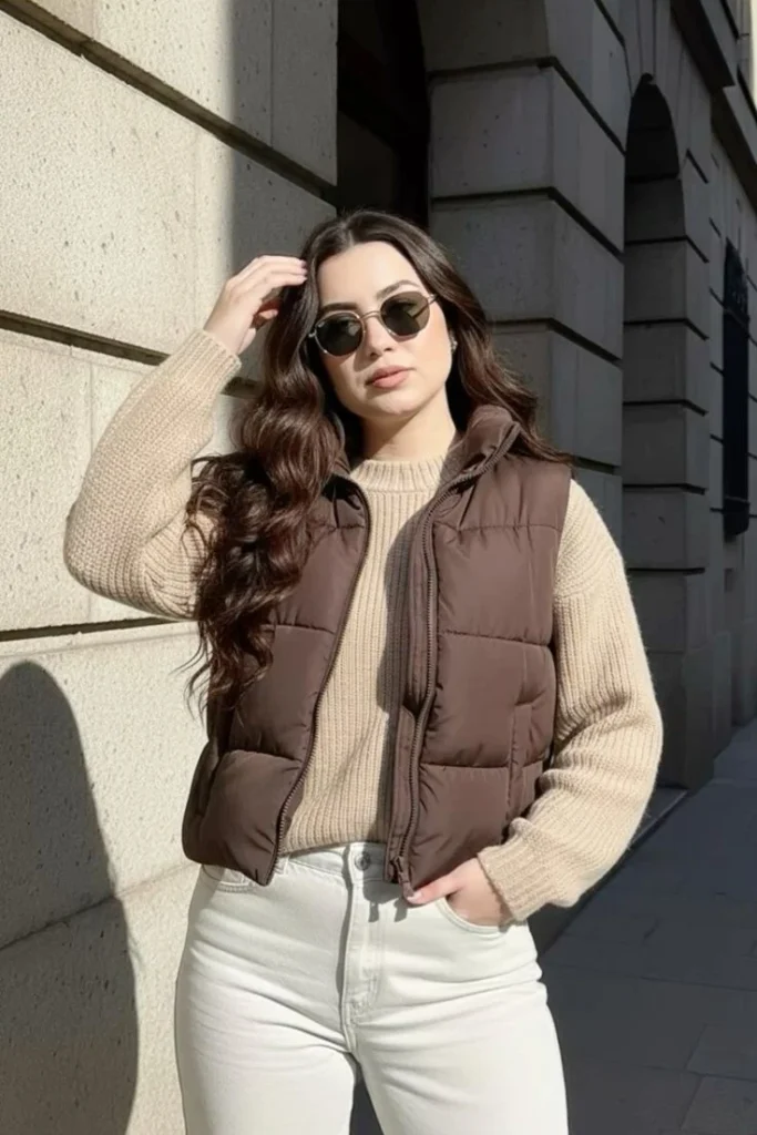 Brown Puffer Vest