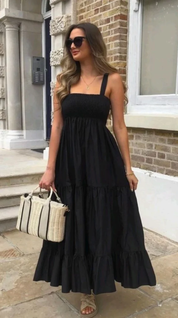 Black Tiered Maxi Dress