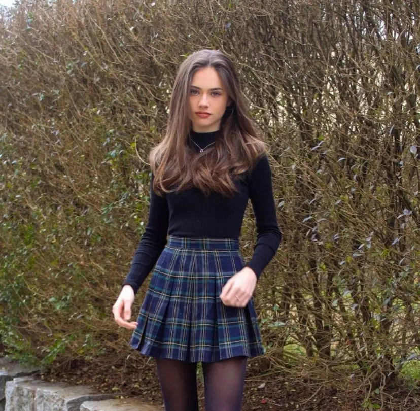 Tartan Pleated Mini Skirt
