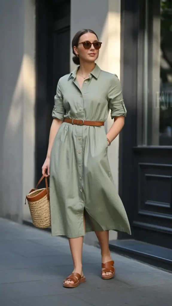 Olive Green Utility DressOlive Green Utility Dress