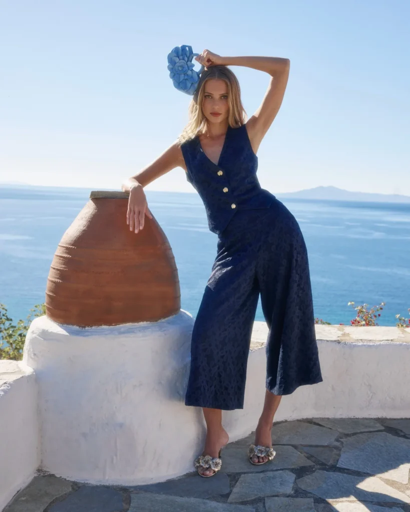 Navy Lace Two-Piece Set