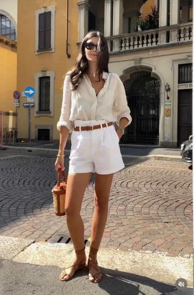 Linen Shirt And White Shorts