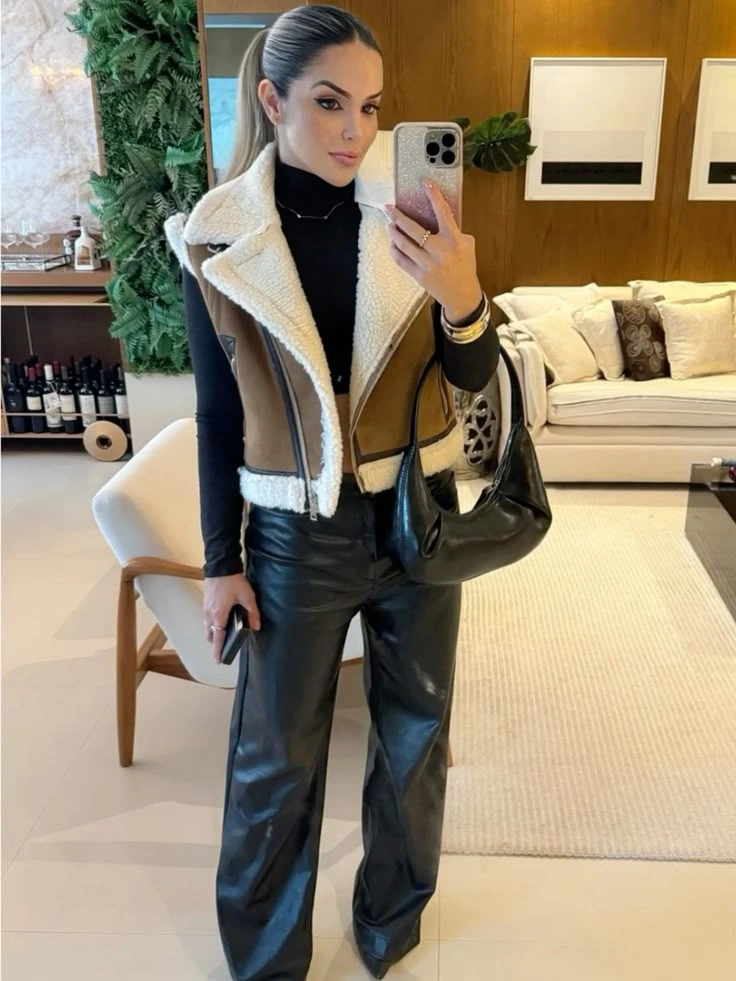 Shearling Trim Vest