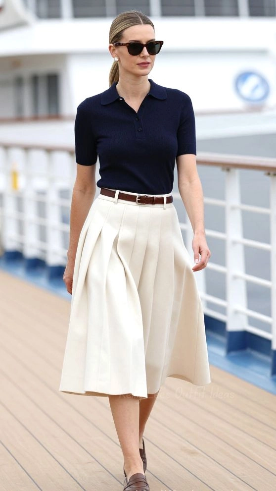 Pleated Midi Skirt Style