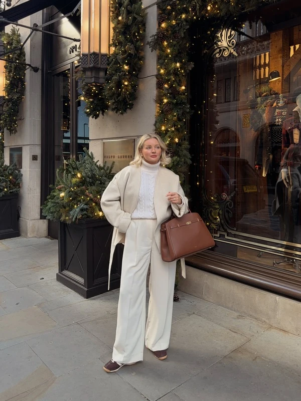 Cream Monochrome Coat Look