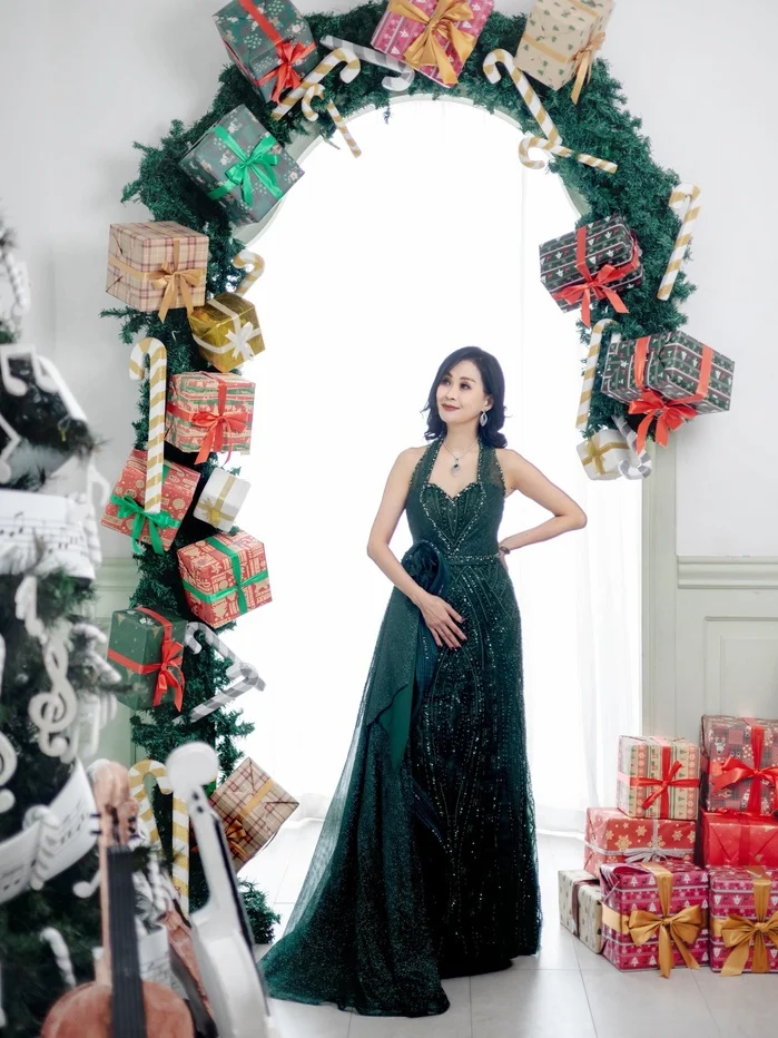 Emerald Beaded Evening Gown