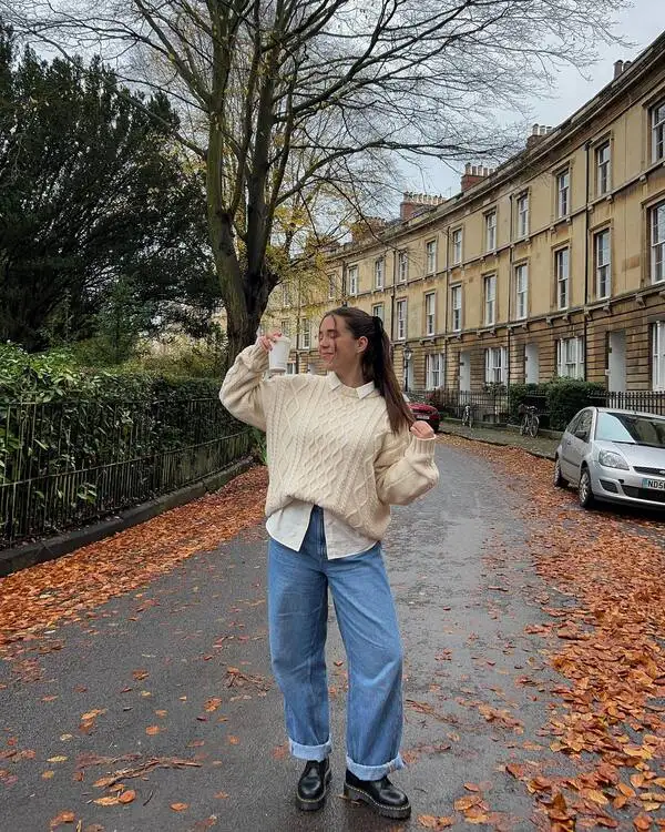 Cream Cable Knit Sweater
