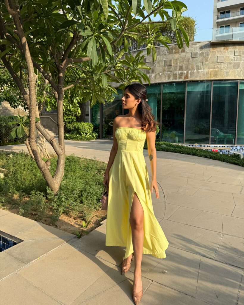 Yellow Slit Maxi Dress