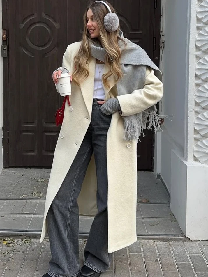 White Oversized Long Coat