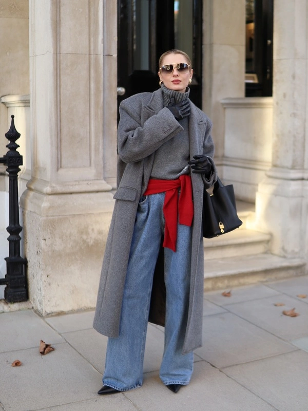 Long Grey Wool Coat