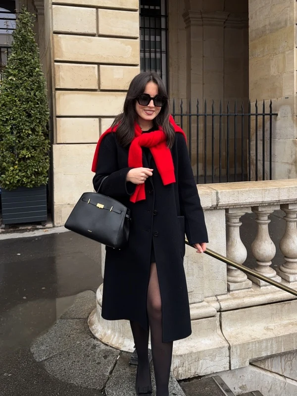 Long Black Wool Coat