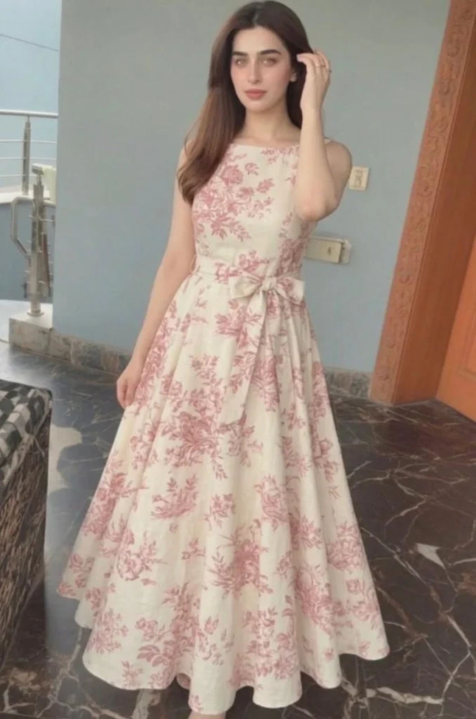 Pink Floral Print Maxi Dress