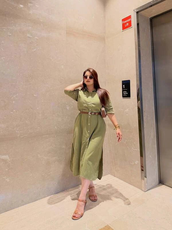 Olive Green Shirt Dress