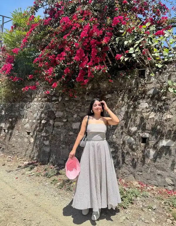 Striped Strapless Maxi Dress