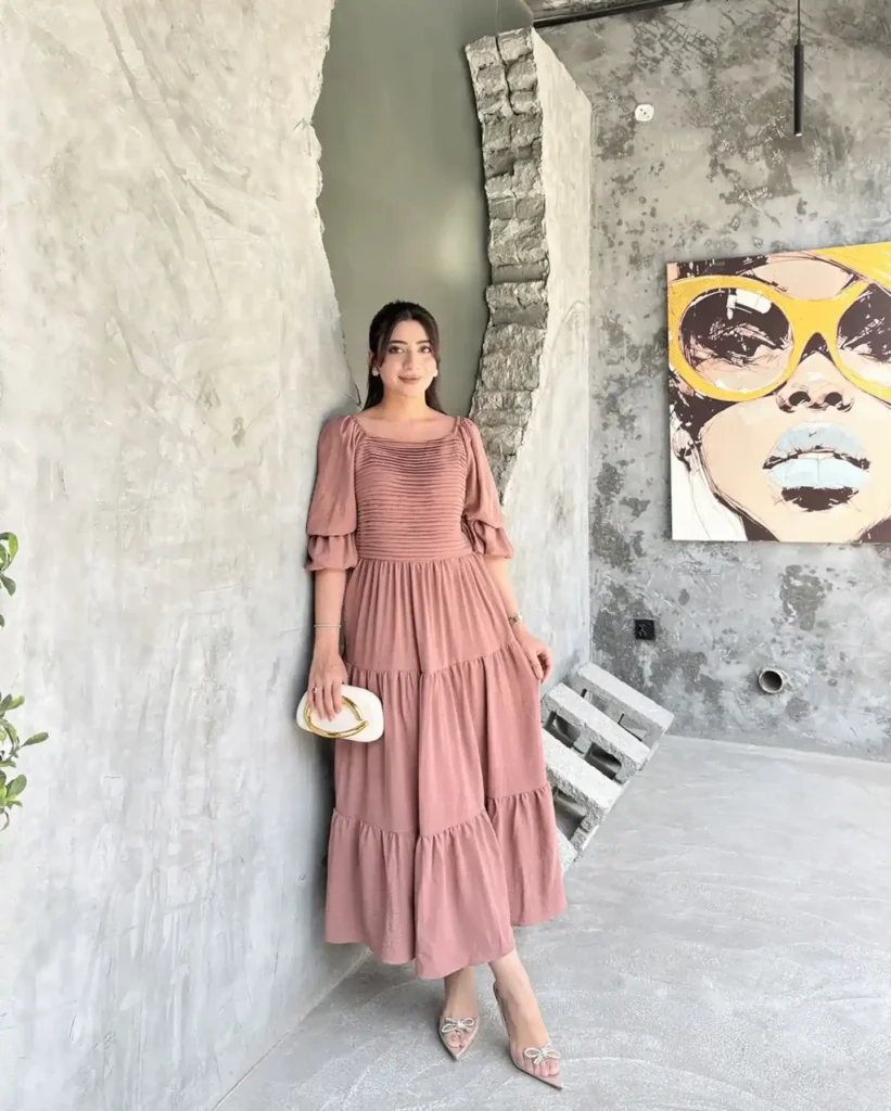 Dusty Rose Tiered Maxi Dress