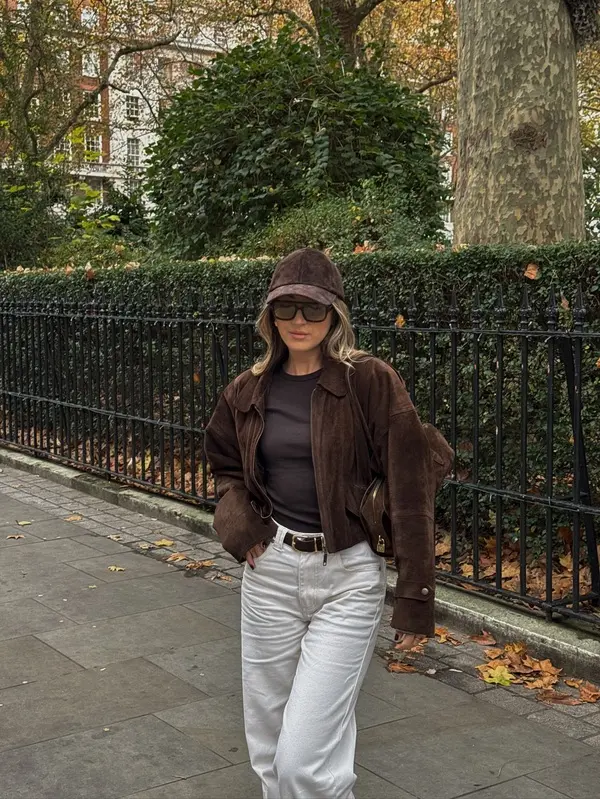 Suede Jacket And White Denim