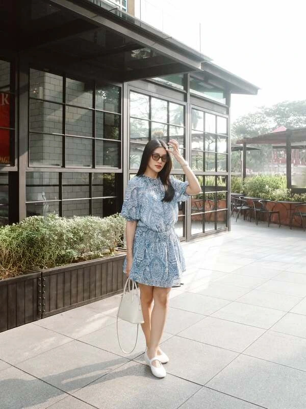 Blue Paisley Mini Dress