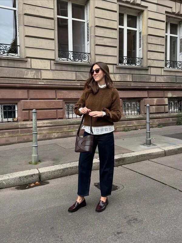 Brown Sweater Street Style