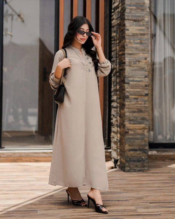 Neutral Kaftan Dress