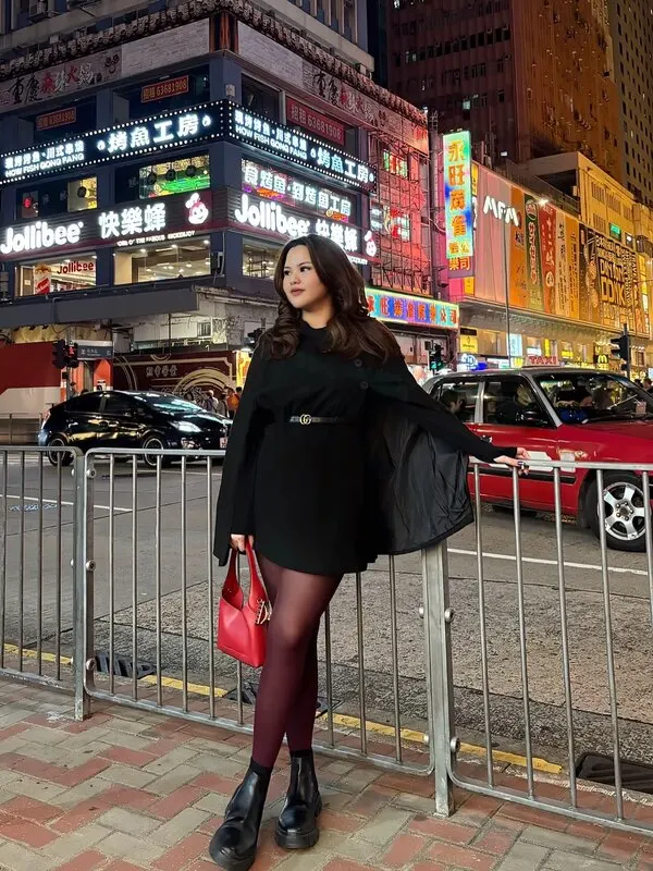 Black Cape Jacket and Mini Dress