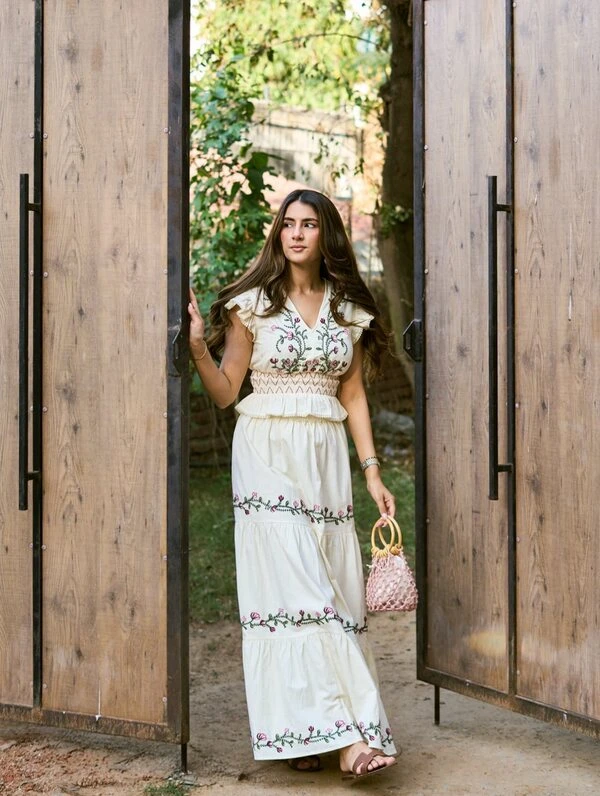 Floral Embroidered Maxi Dress