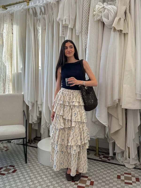 Tiered Ruffle Maxi Skirt