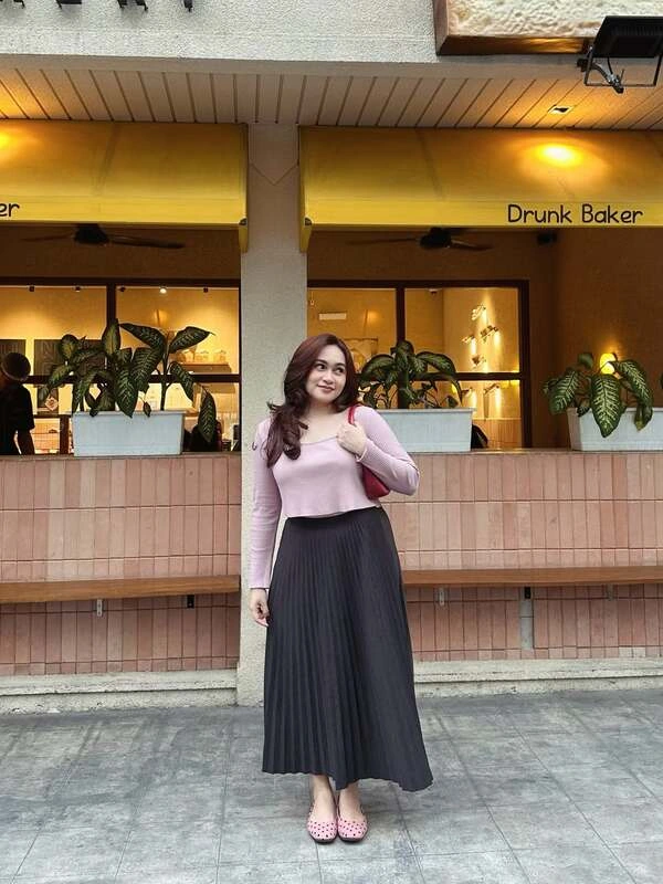 Pink Top Pleated Skirt