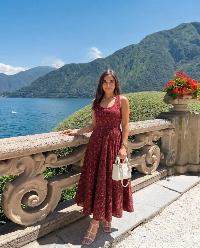 Red Paisley Maxi Dress