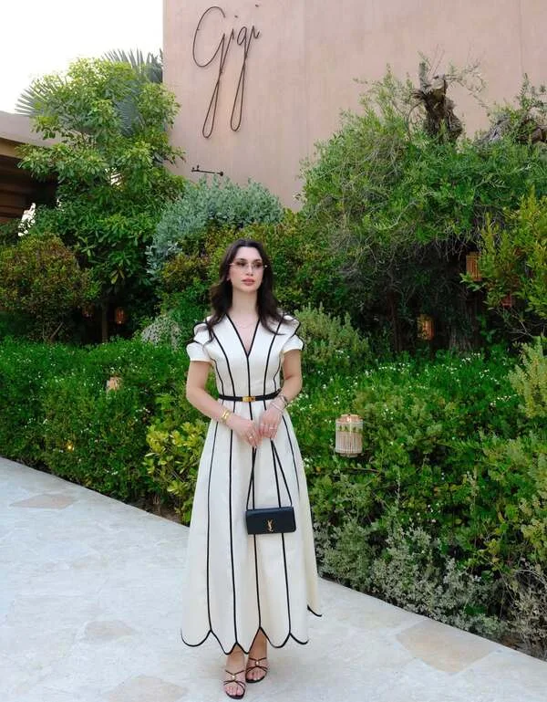 White Scalloped Midi Dress