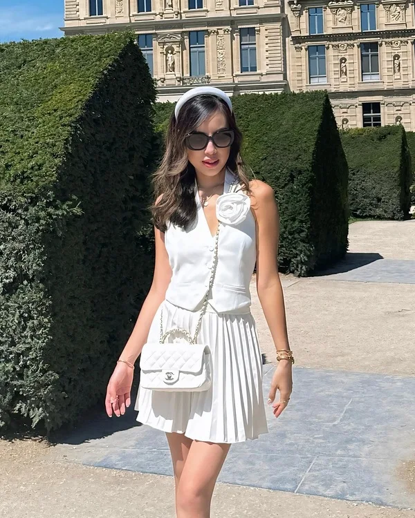 All-White Vest and Skirt Set