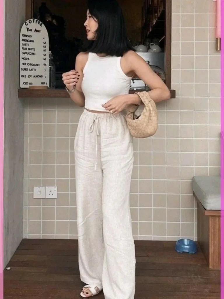Wide-Leg Linen Pants