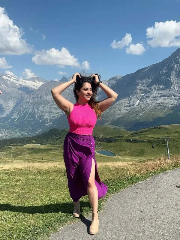 Hot Pink Top and Purple Skirt