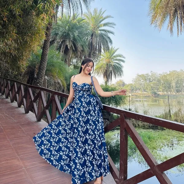 Navy Floral Maxi Dress