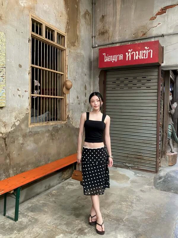 Black Polka Dot Skirt