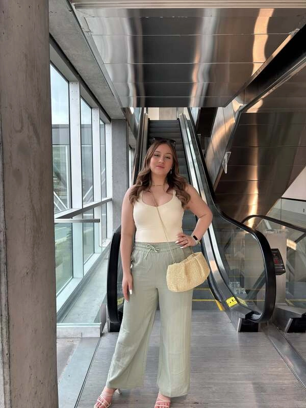 Sage Trousers On The Escalator