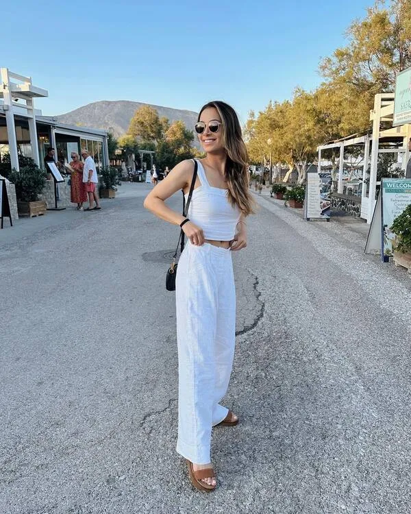 White Linen Trouser Set