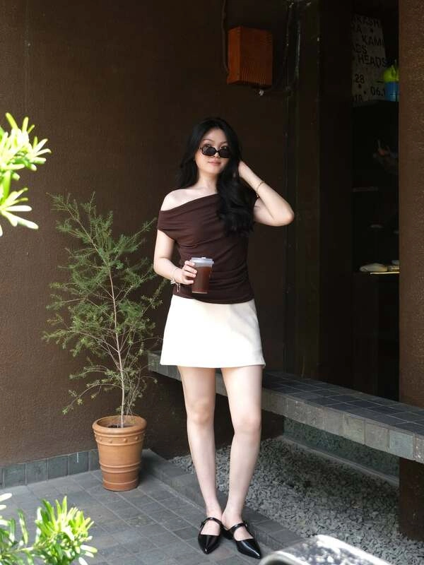 Off Shoulder Top White Skirt
