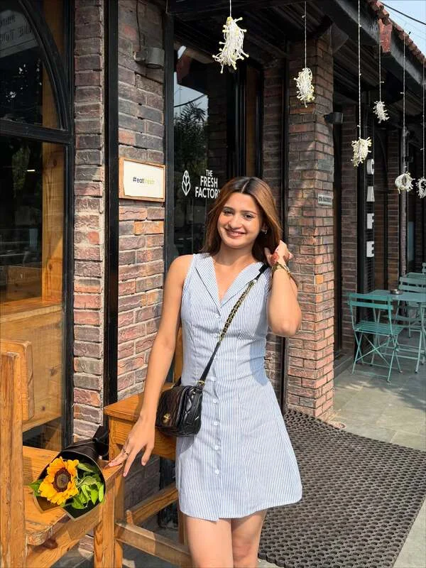 Blue Striped Shirt Dress