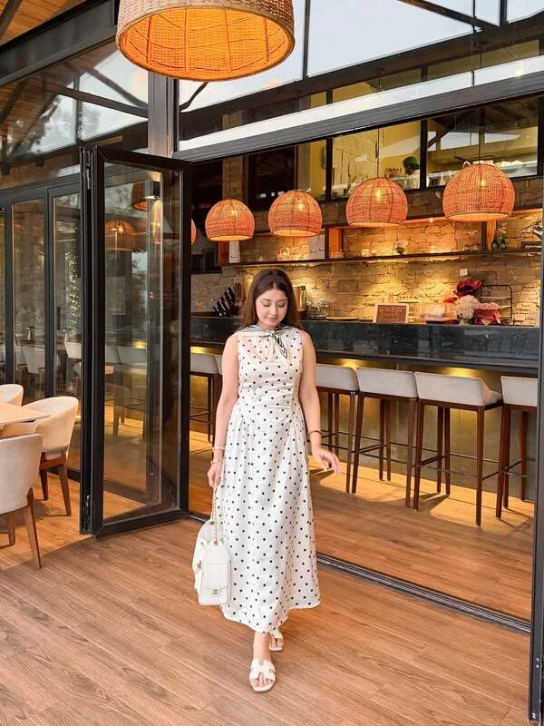 White Polka Dot Maxi Dress
