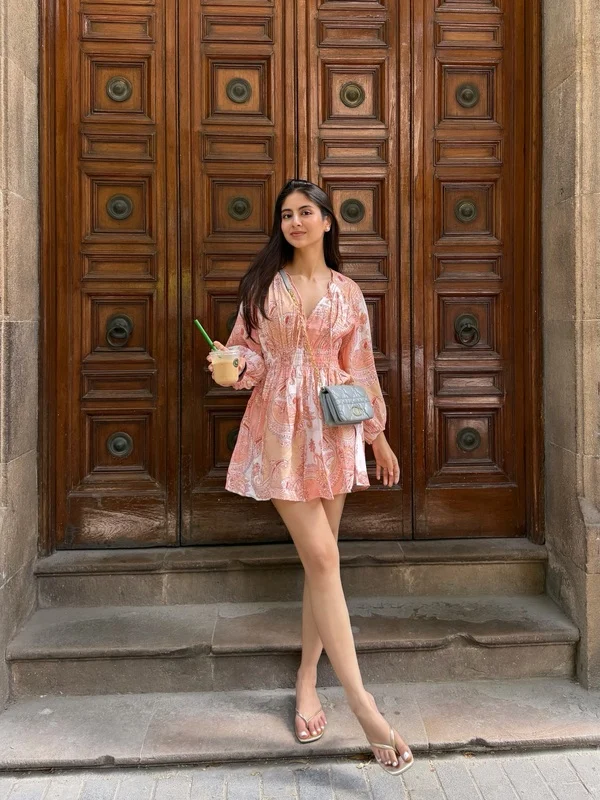 Pink Paisley Mini Dress