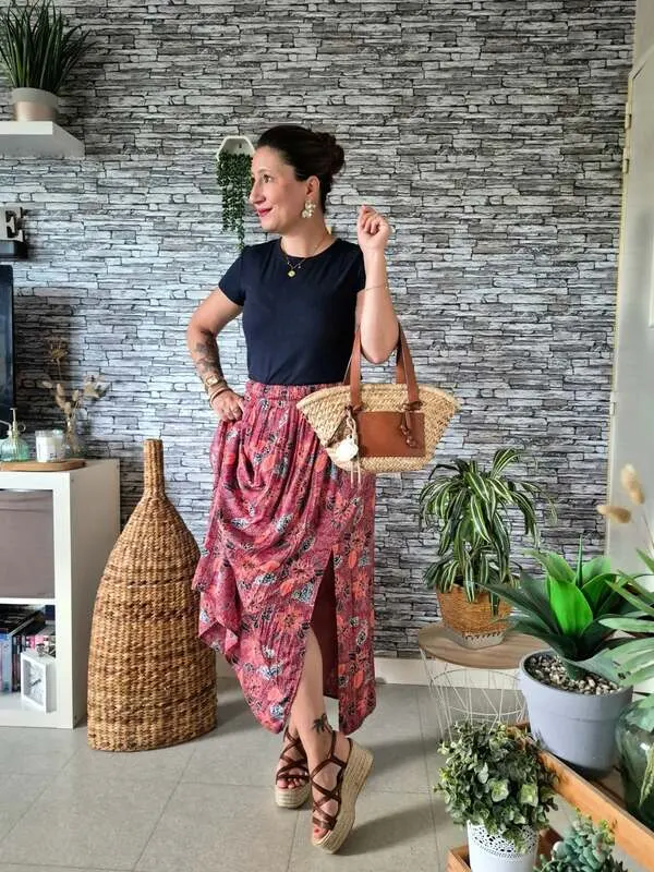 Floral Wrap Maxi Skirt
