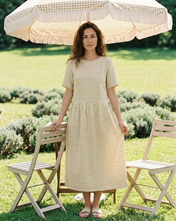 Gingham Midi Dress