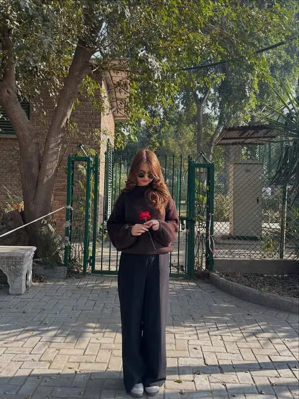 Chunky Turtleneck And Wide Leg Trousers