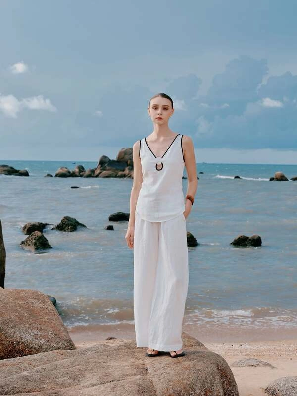 White Linen Two-Piece Set