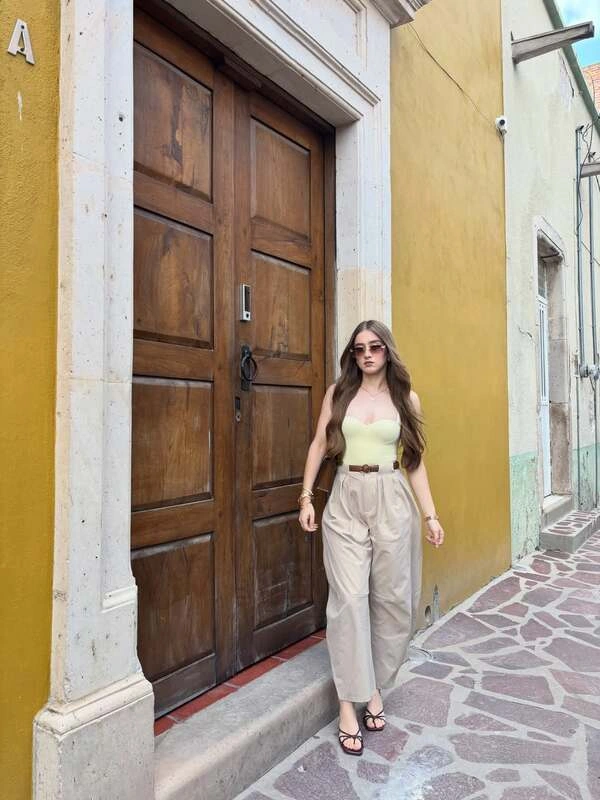 Pleated Wide-Leg Trousers
