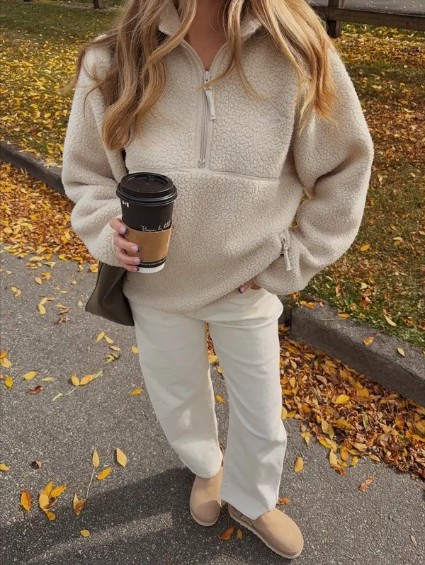 Sherpa Pullover Fall Walk