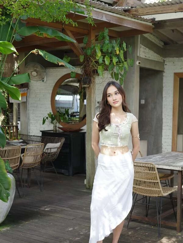 Sage Lace Crop Top