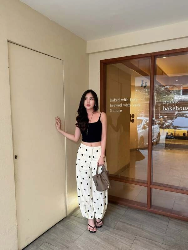 Black Cami Polka Dot Pants